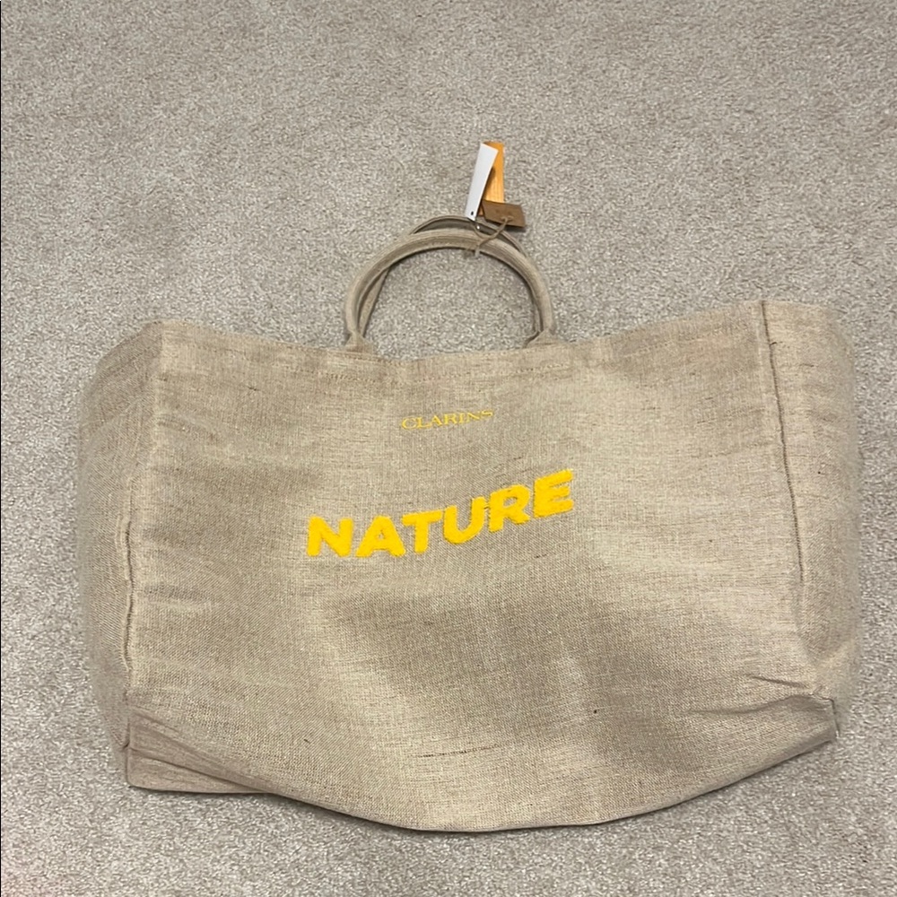 Clarins Beige Tote Bag New beach bag! Big!